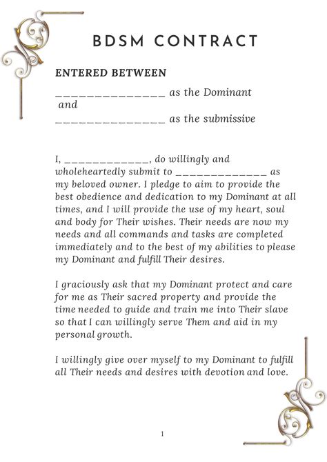 dominant submissive contract pdf|Dominant and submissive Agreement .